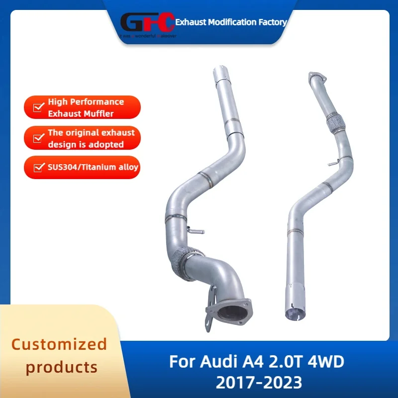 

GFC Exhaust Front Pipe for Audi A4 4WD 2.0T 2017-2023 High Performance 304 Stainless Steel Car Exhaust System