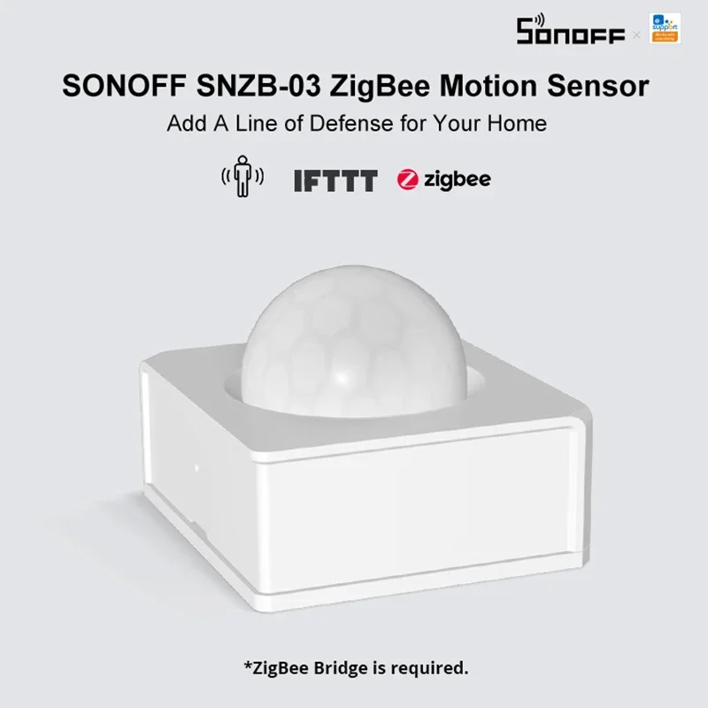 Imagem -02 - Sonoff-sensor de Movimento Pir Zigbee Snzb03 Trabalhe com Zigbee Bridge Pro Controle Ewelink Controle de Voz Via Alexa e Google 110 Pcs