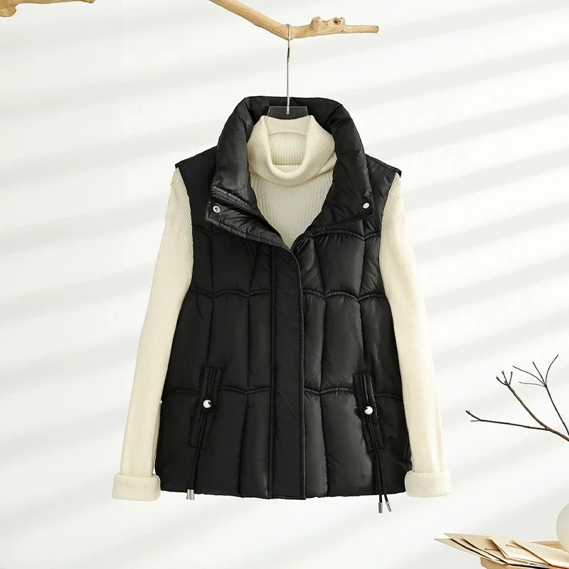 Automne hiver vers le bas coton gilet veste femmes manches Parkas épaissir chaud gilet manteau femme gilet dames hauts Chaleco Mujer