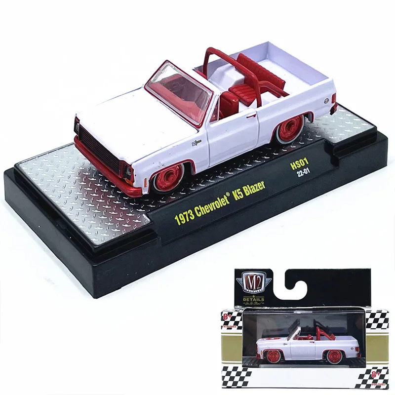 

1:64 M2 Machine 1973, модифицированный пикап, имитация модели автомобиля из сплава, коллекция украшений с упаковкой