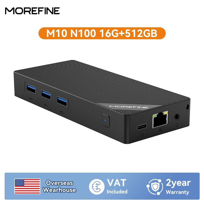 Morefine m10 mini pc alderlake n100 computador portátil lpddr5 12gb 512gb windows11pro sata ssd 1000m bolso computador de jogos