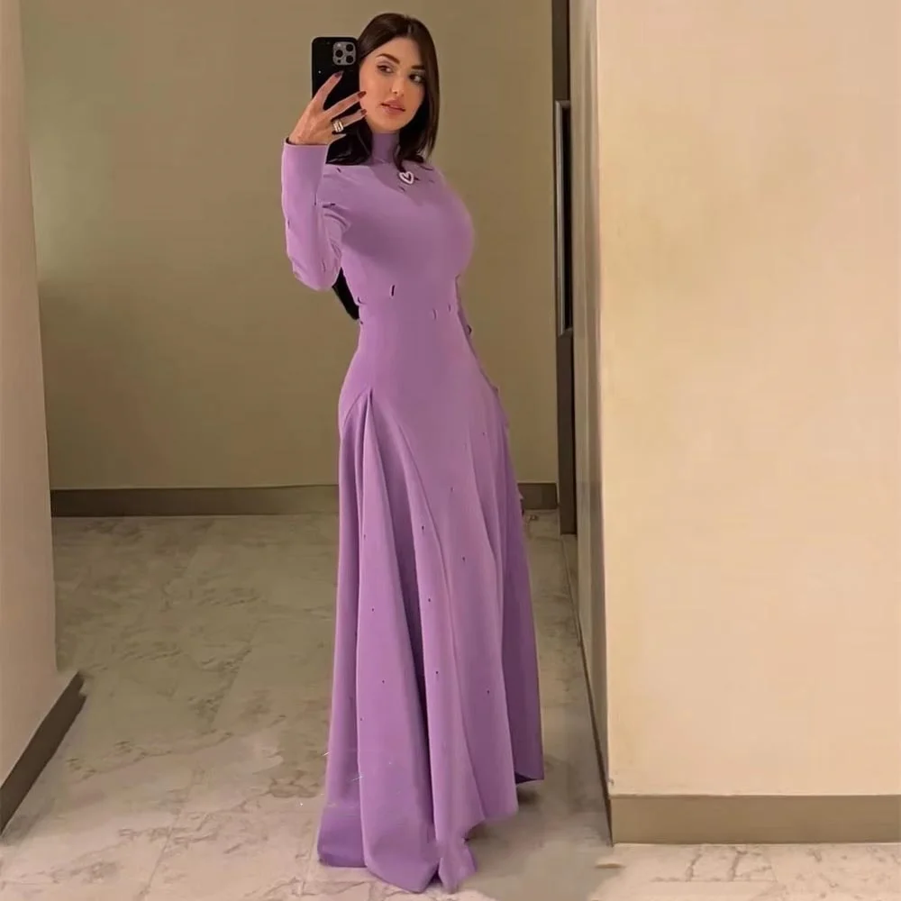 Vestido de noche exquisito personalizado de manga larga, encantador vestido de fiesta Sexy con volantes, vestido de fiesta elegante con pliegues, vestido de fiesta