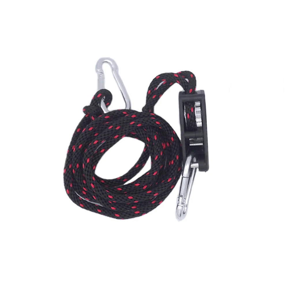 

2 Pcs LED Tent Lamp Lanyard Grow Light Hanger Ratchet Lights Lifter Fashion Lifting Rope Black Hook Plastic Pulley Adjustable