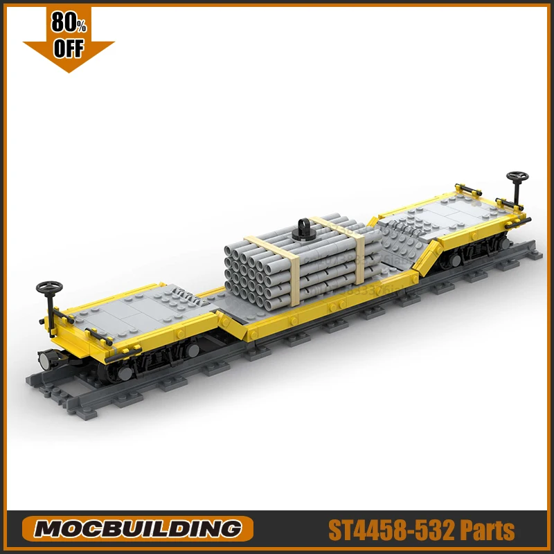 MOC City Train Center Drop Train Car Model Building Blocks Technology Bricks DIY Assembly Vehicle Transportation Toys Xmas Gifts