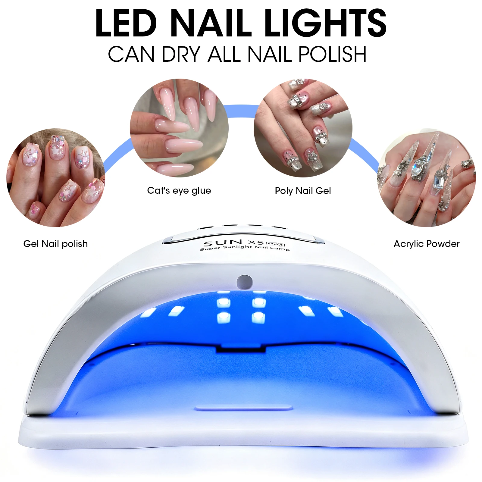 SUNX5Max 150W UV LED Nail Lamp For Fast Drying Gel Nail Phototherapy Machine 45 LEDs Manicure Salon Tool Equipment