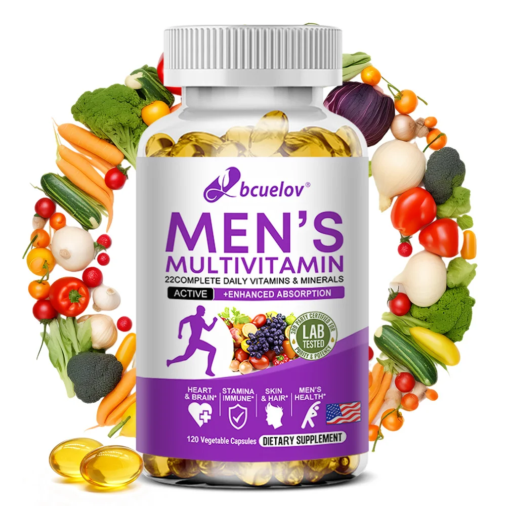 

Мультивитамин для мужчин, капсулы из мультивитаминов и мультиминералов с витамином B12, A, D, C, цинк, магний, поддерживающая энергия, иммунитет