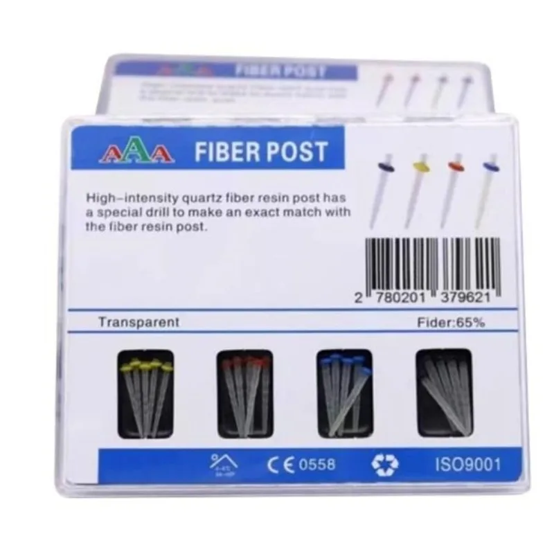 1 Set 1.0/1.2/1.4/1.6/1.8mm Dental Straight Thread Quartz Glass Fiber Post Oral Root Canal Treatment and Restoration Materials