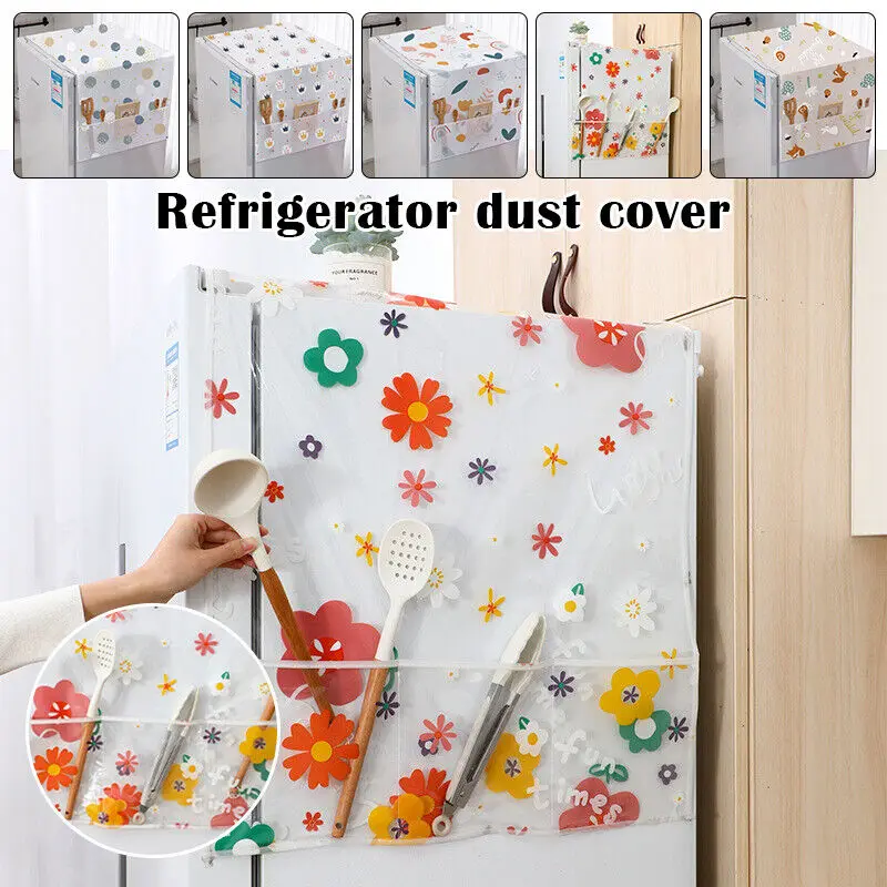 Refrigerator Dust Cover Single Door Refrigerator Top Cover PEVA Fridge Covers Household Cabinet Protection Accessories