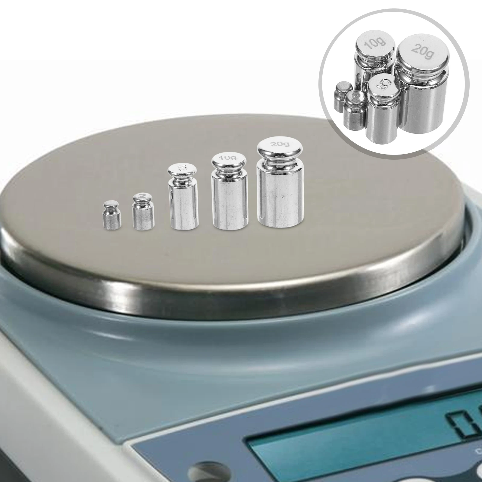 

5pcs Calibration Weights 1g 2g 5g 10g 20g Steel Digital Scale Balance Kit for Jewerly Craft Meat Portable Accurate