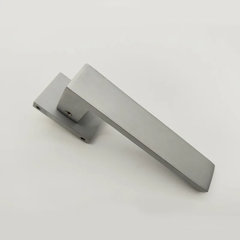 

Brushed gray rectangular base integrated door lock right Angle handle OP-Z-08