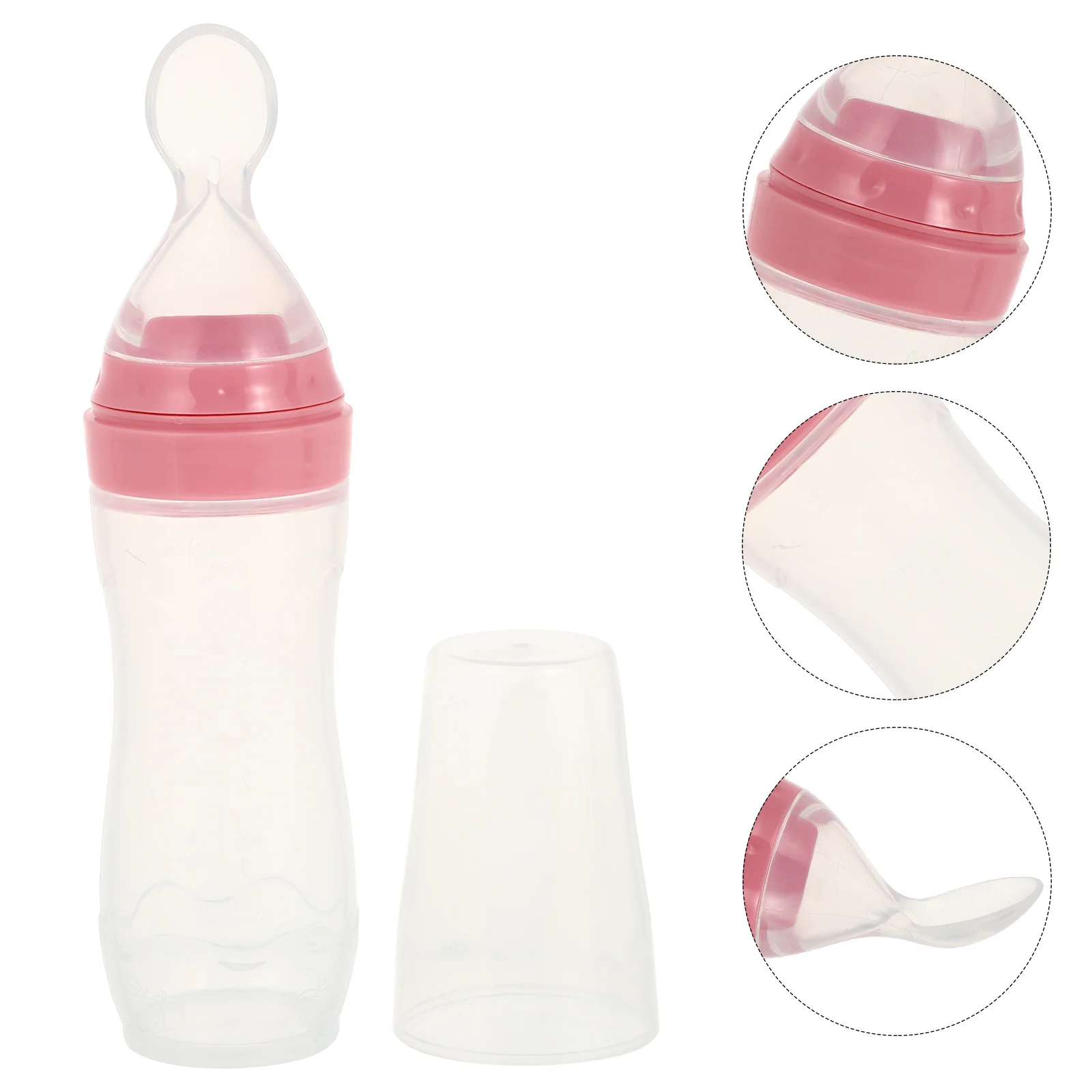 

Silicone Squeeze Feeder Bottle For Baby Cereal Feeding Infant Food Dispensing Spoon Portable Nursing Bottle
