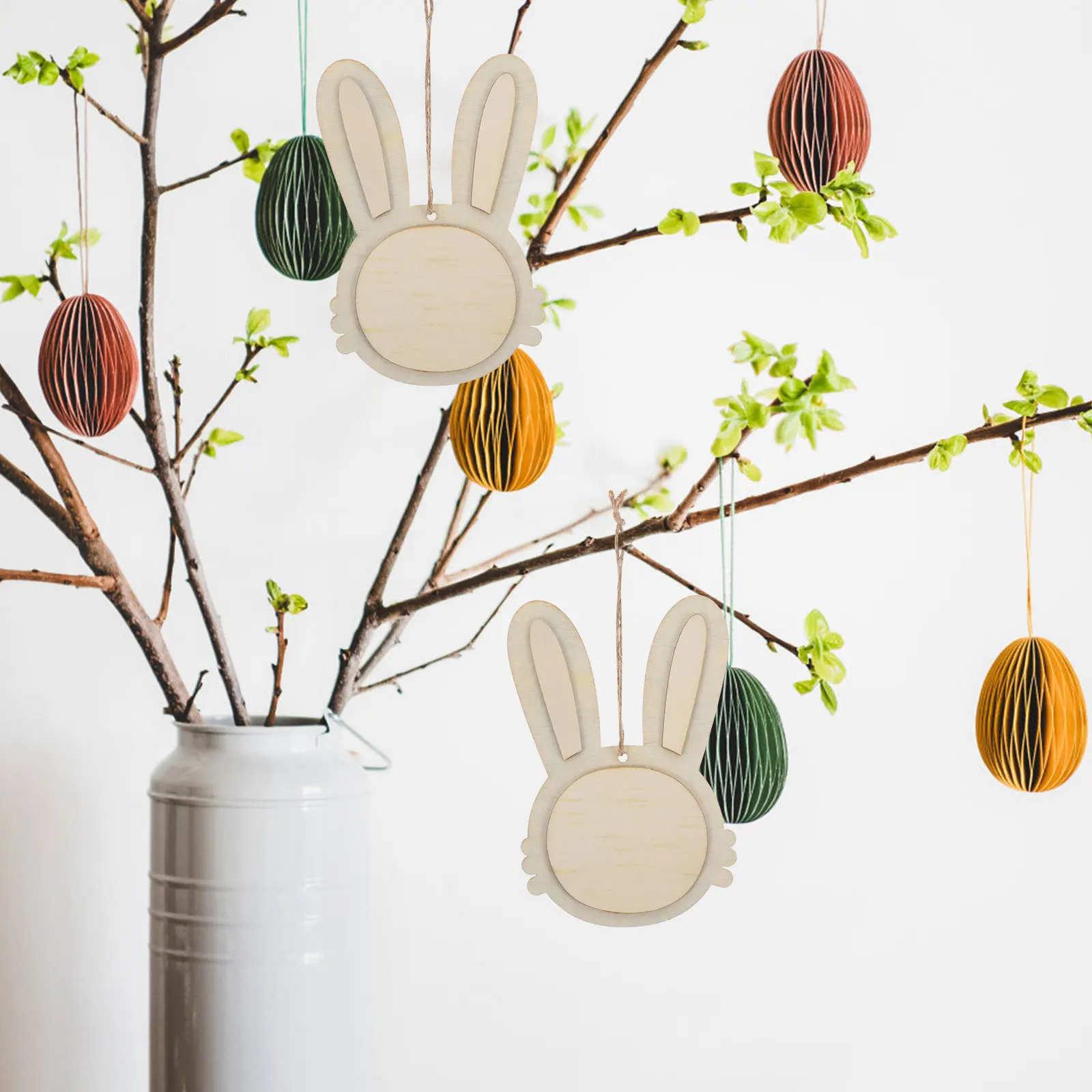 

3Pcs Unfinished Easter Bunny Wooden Cutouts for Creative Crafts Home Decoration Accessories