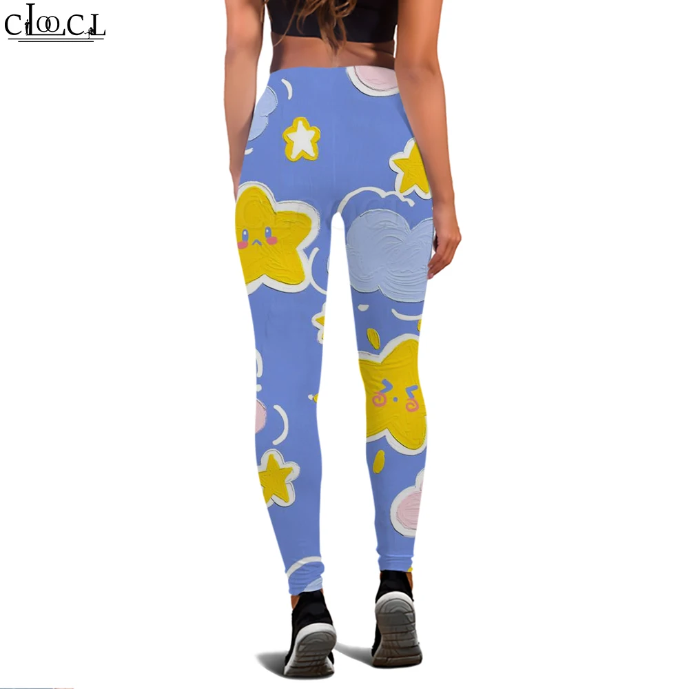 CLOOCL-mallas deportivas para mujer, mallas con estampado de cielo estrellado, pantalones sexys ajustados con realce y cintura elástica