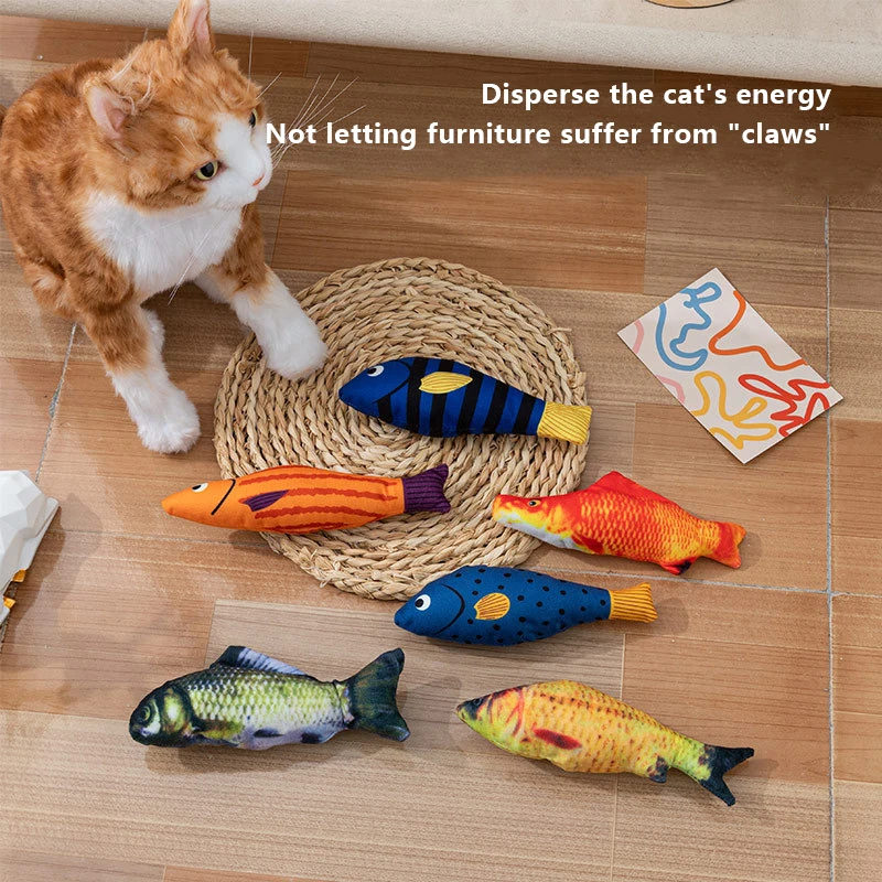 Pet Supplies Simulation Fish Cat Toys Catnip Fish Relieve Boredom Bite Resistant Funny Cat Artifact Simulation Sound Fish Toys