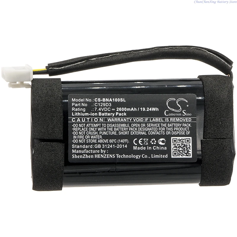 OrangeYu  7.4V 2600mAh/3400mAh Speaker Battery C129D3 for Bang&Olufsen BeoPlay A1,  this is for A1 1rd, 1th, 1 version +TOOL