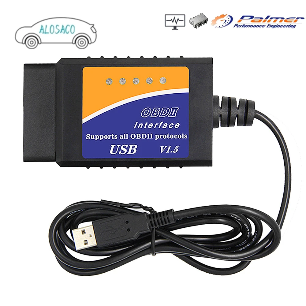 MINI USB OBD 327 Scanner for Multi-brands CAN-BUS as same as ELM327 USB With CH340T Chip V1.5 Automotive Fault Diagnosis Device