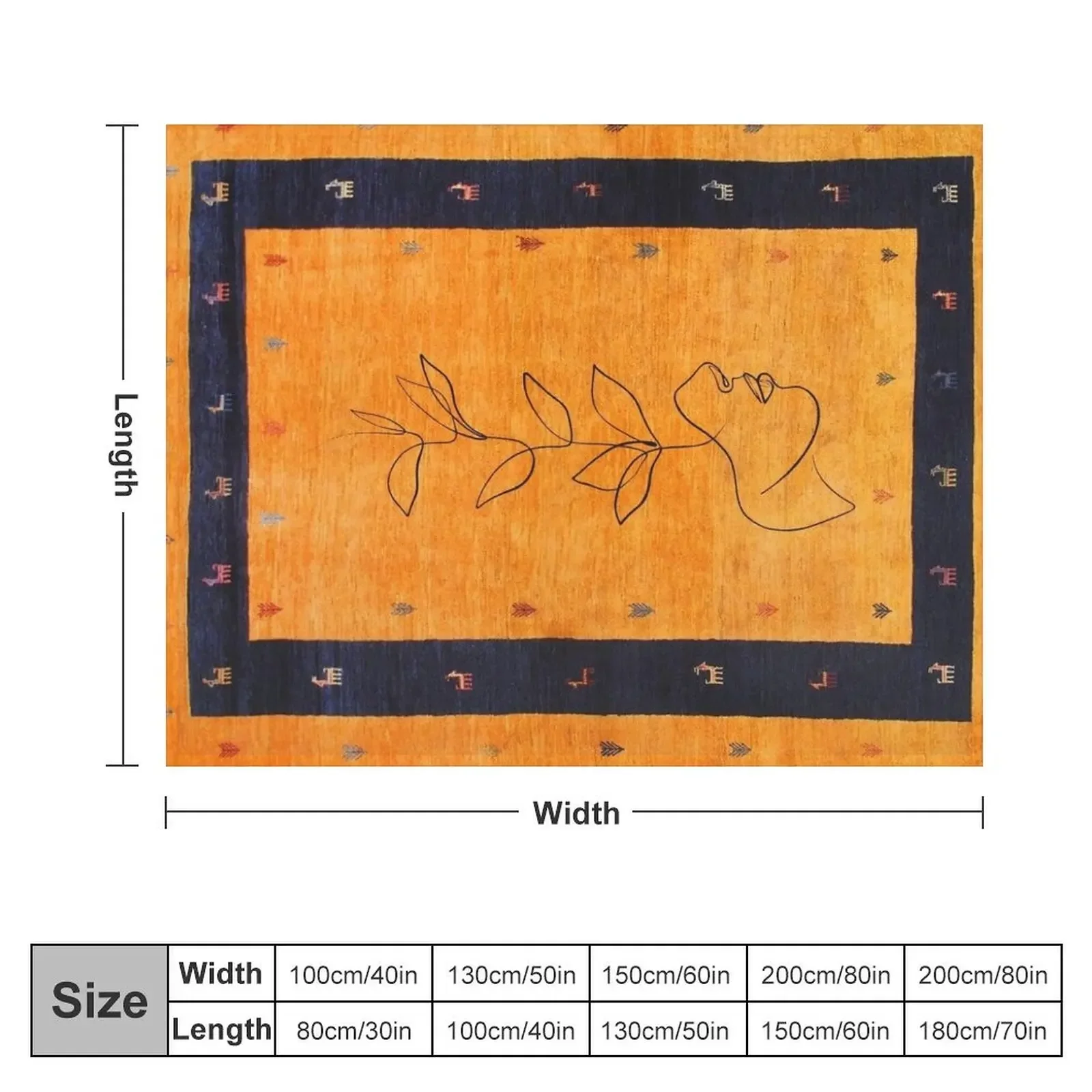 Traditional Moroccan Style Women Lady Line Artwork Throw Blanket Furrys Sofa Throw Blankets