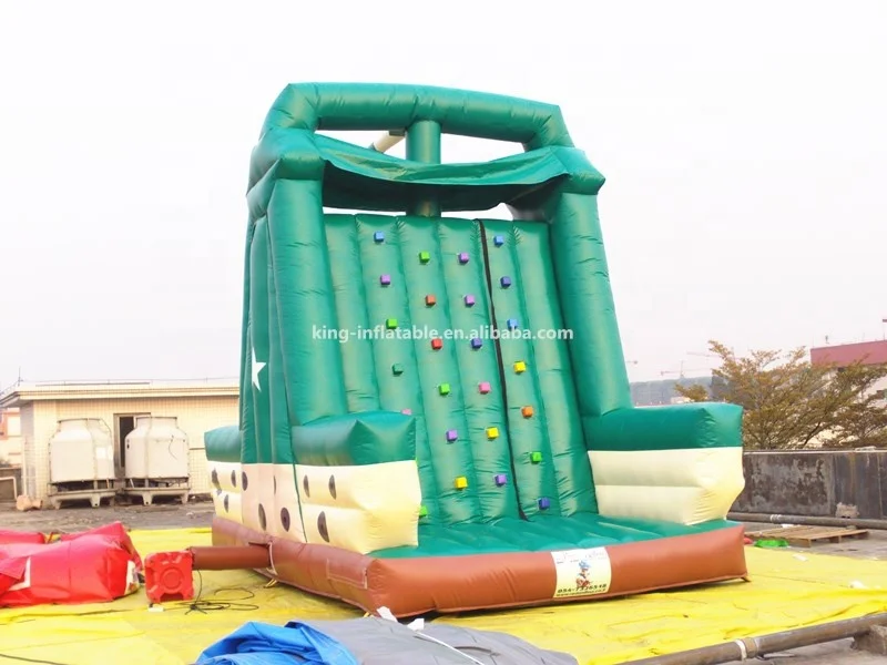 Colorful Inflatable Climbing Wall Bouncer Inflatable Dry Slide For Fun