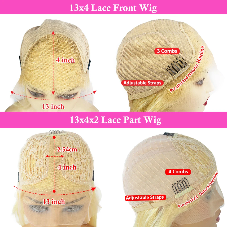 Light Pink Colored Lace Front Wigs For Women Mint Green Brazilian Virgin Hair Bob Wig Platinum HD Transparent Lace Fontal Wig