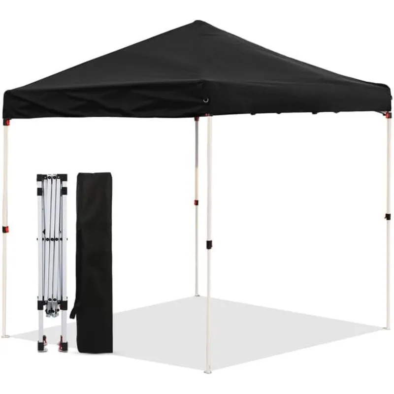 

Canopy Tent 8X8 FT,Instant Pop Up Shelter w/Carry Bag,4 Ropes,Adjustable Straight Leg Heights,Portable Sun Shade,Shelter Tents