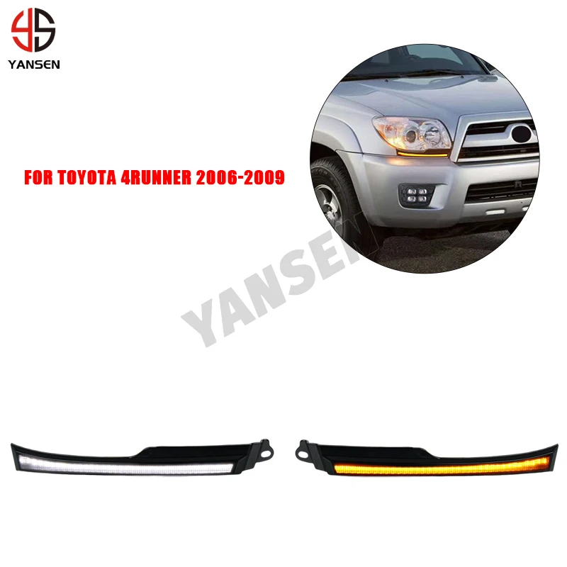 LED Daytime Running Light Trim Strip For Toyota 4Runner 4 Runner 2006-2009 DRL Turn Signal Fog Bumper Lamp Indicator Light