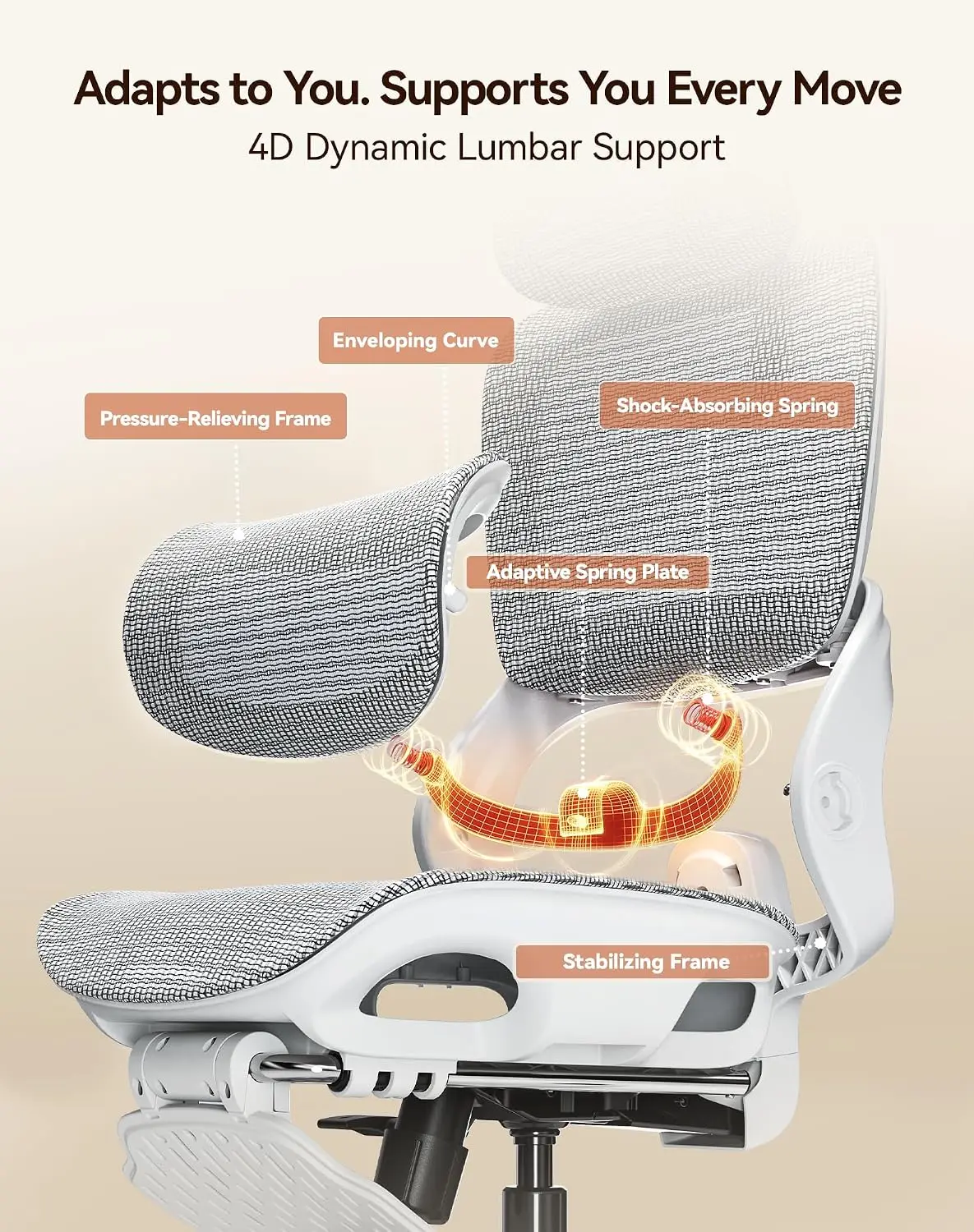 Ergonomic Mesh Office Chair with Footrest for Home & Work, Customized