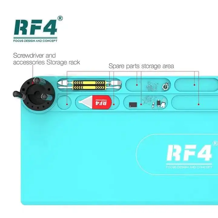 RF4 RF-P016 80*30CM Soldering Mat ESD Antistatic Heat Insulation Mat Soldering Station Silicone Repair Pad Maintenance Platform