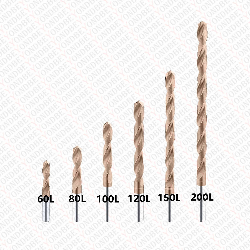 BEYOND 60 80 100mm Long Carbide Bit Lengthened Coated Twist Drill HRC55 Tungsten Steel Straight Shank Drilling Milling 1mm 3mm