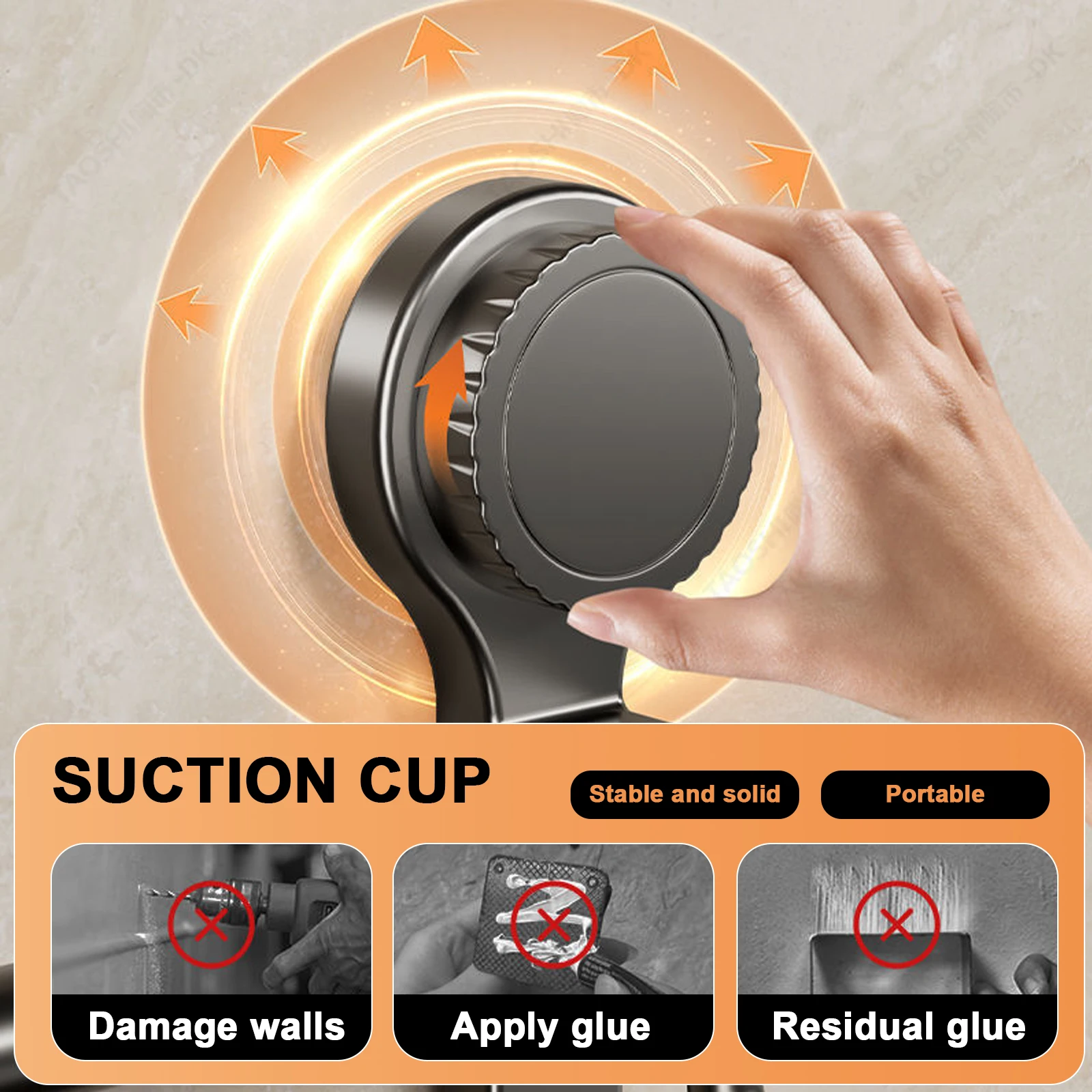 Suction Cup Bathroom Hand Towel Rack Towel Holder Wall Mount No Drill Mount 30/40/50cm Towel Bar Double Bar 2 Tier Apartment view 4
