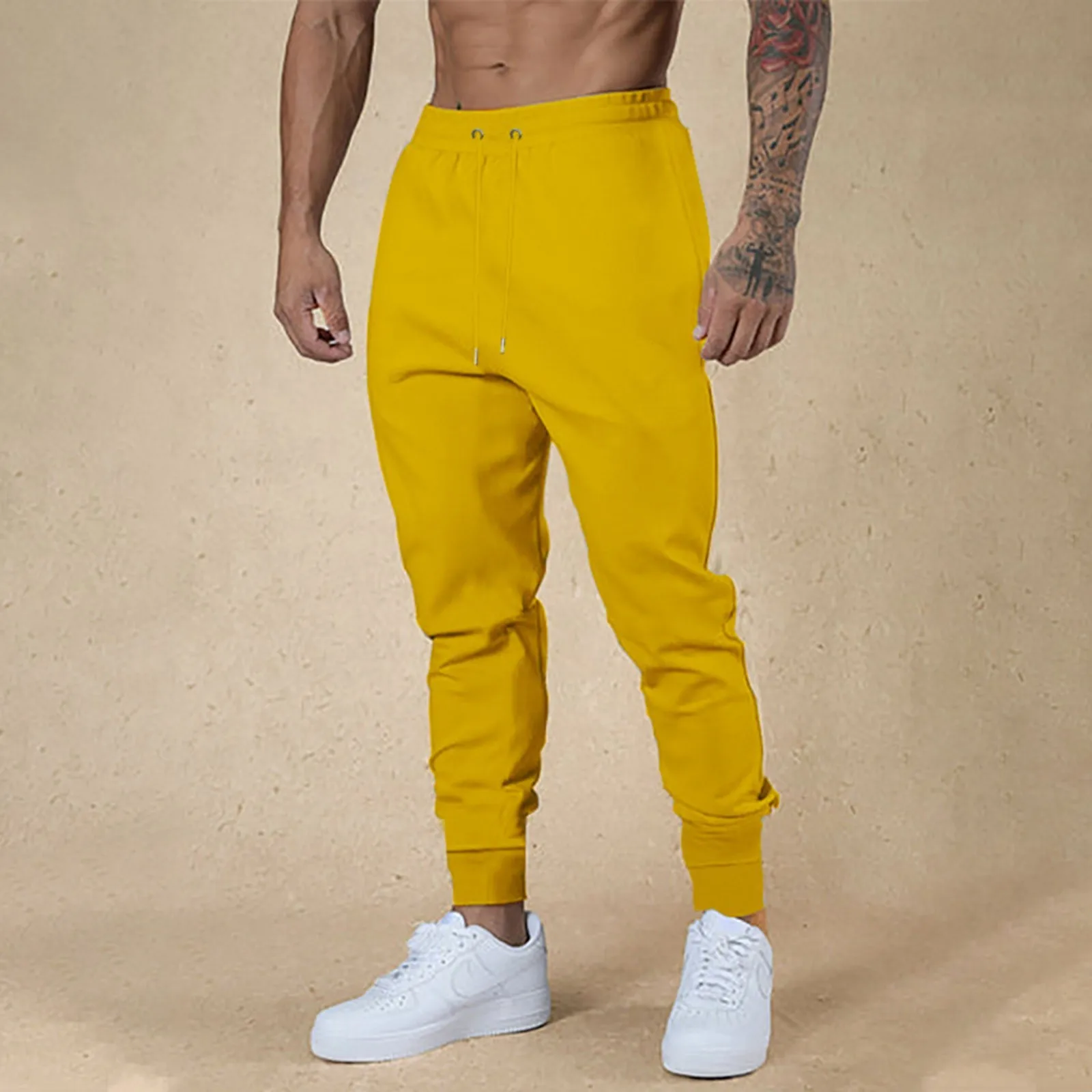 Men's Workout Sport Pants Athletic Running Jogger Track Pants Casual Sweatpants Trousers With Pockets Foam Plush