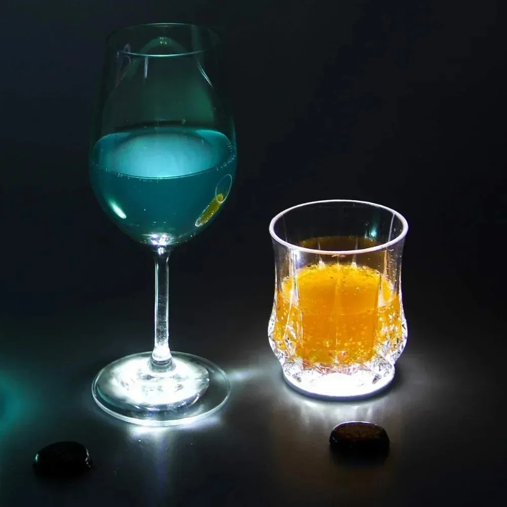 LED Light Emitting Sticker Coaster LED Bottle Light RGB Bottle LED Sticker Coaster  Flash Coaster