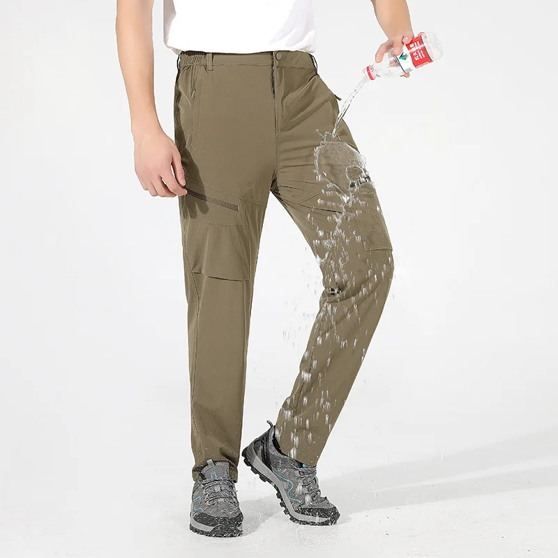 Outdoor Quick-drying Pants Men's Summer Thin Breathable Elastic Sunscreen Charging Pants Men's Waterproof Hiking Pants Men's