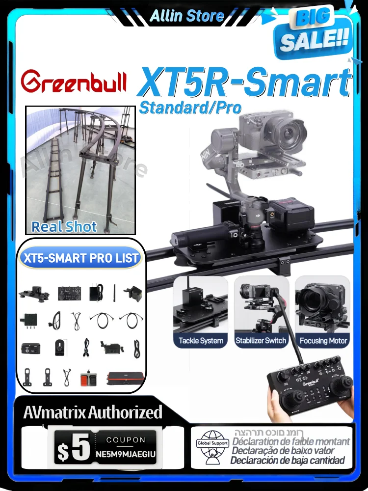 Greenbull XT5R-Smart XT5-Smart Pro XT5-R Rail Mounted Camera Robot for RS3 PRO Live Events Shooting Equipment Remote Control