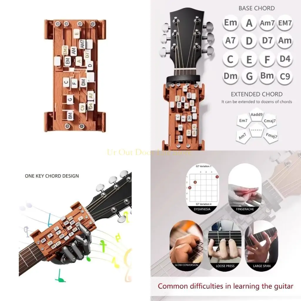 

77UF Гитарный аккордовый проигрыватель в одно касание, аксессуары для гитары для любителей гитары, прижимной элемент для для