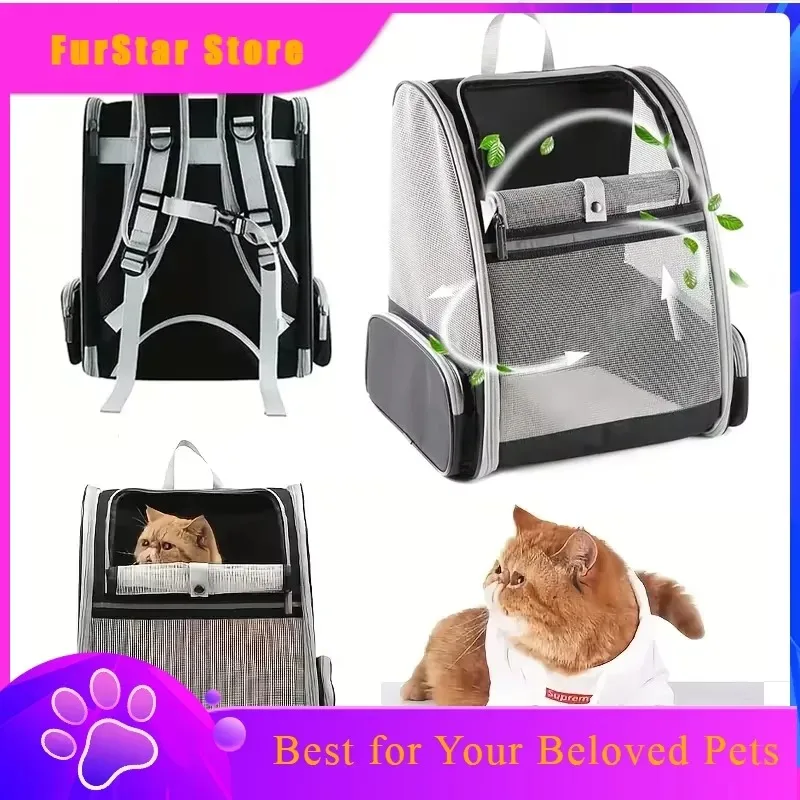 FurstarPet Cat Bag Puppy Carrying Outgoing Portable Large Capacity Pet Transport Bag Dog Bag Breathable Box Mesh Cat Shoulder Ba