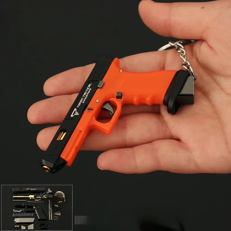 Pistol Shaped Keychain Charm Realistic Model Removable Magazine Miniature Tactical Pistol Model Gift  Key Chain Decor Home Decor