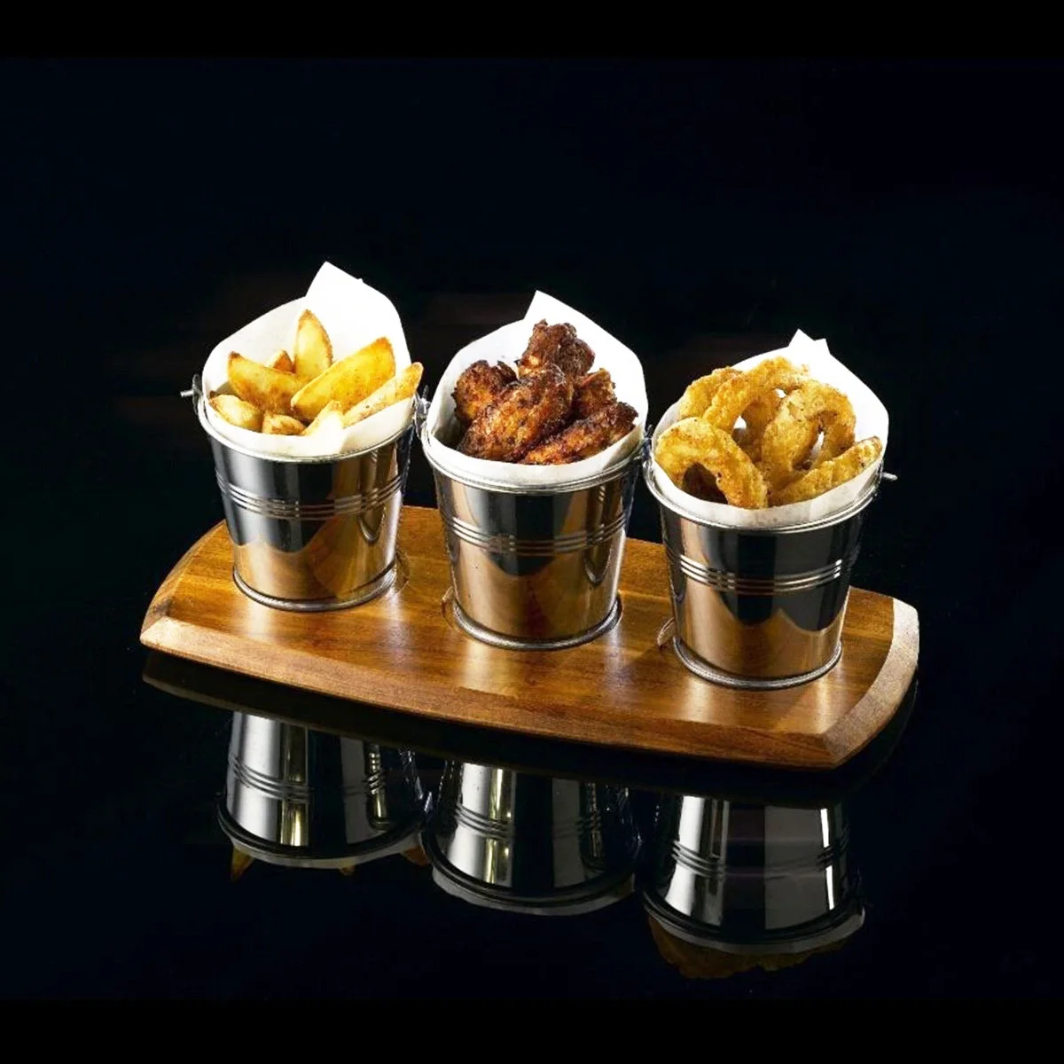 

6Pcs Mini Fries Bucket Heavy Duty Tinplate Ice Container for Cold Drinks Snacks Serving Outdoor Indoor Events Restaurant Bar Ktv