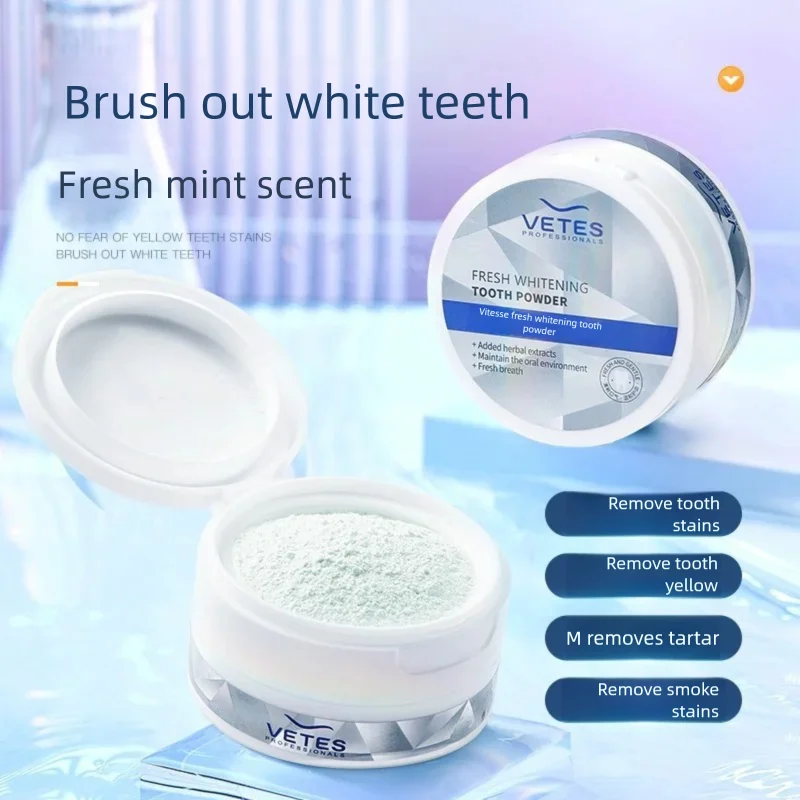 Tooth Whitening Powder Fresh Tooth Powder Use With Toothbrush Tongue Scraper Polishing Powder Teeth Bleaching Powder