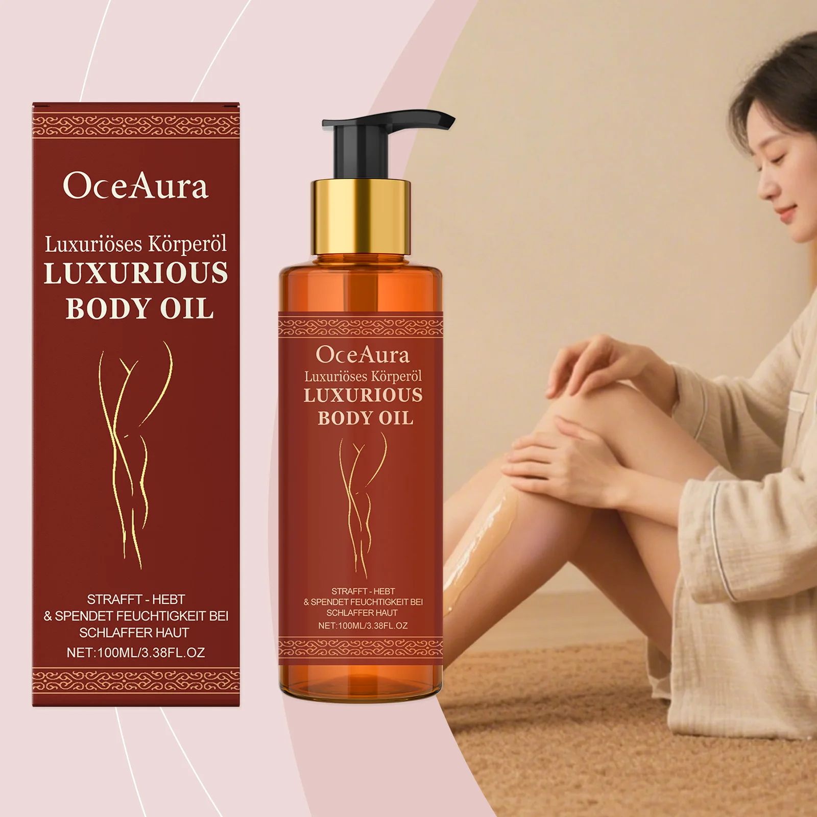 

Sagging Firming Skin Body Oil Skin Tightening Anti-Aging Refreshing Abdomen Thigh Improve Elasticity Anti Cellulite Massage Oil