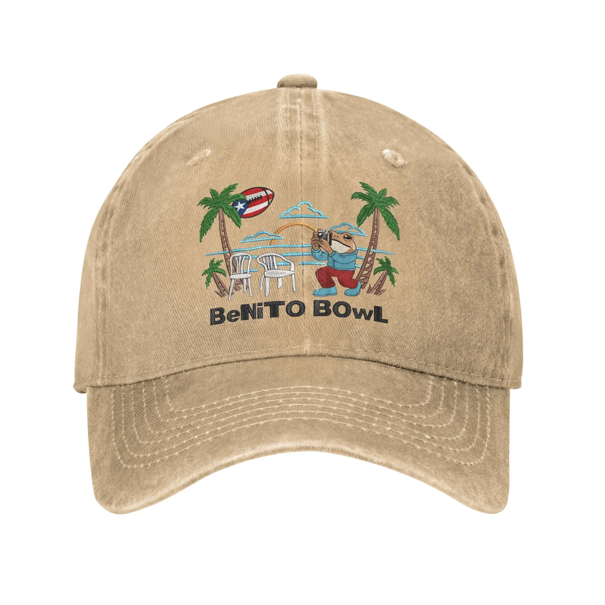 Here For The Benito Bad Bunny, Puerto Rican Football Baseball Caps Distressed Denim Washed Snapback Cap Adjustable Caps Hat