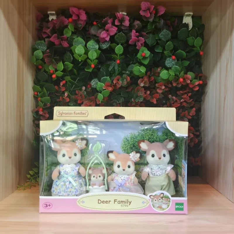 عائلات سيلفانيان كاليكو كريترز بنات ألعاب أطفال مصغرة شخصيات كرتونية دمية على شكل حيوان لعب الأطفال هدية عيد ميلاد عائلة الغزلان #5