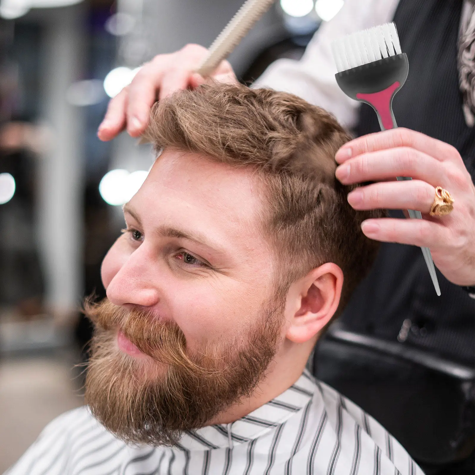 

4Pcs Hair Dyeing Brush Multi Purpose Coloring Applicator for Curly Straight Long Short Hair Salon Barbershop DIY Foil Kit