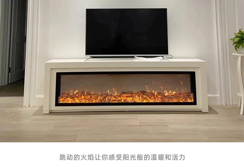 

French minimalist fireplace TV cabinet Internet celebrity living room American electronic simulation fire fireplac