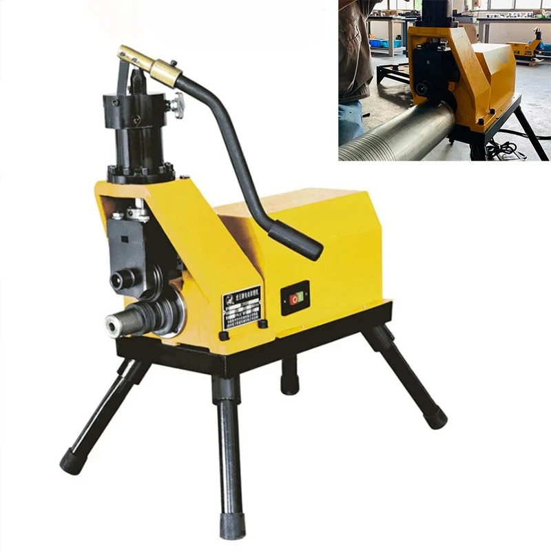 2-8 inches iron Tube 220v / 380v Stainless Steel Pipe Electric Hydraulic Tools With Roller Rolling Slotted Grooving Machine