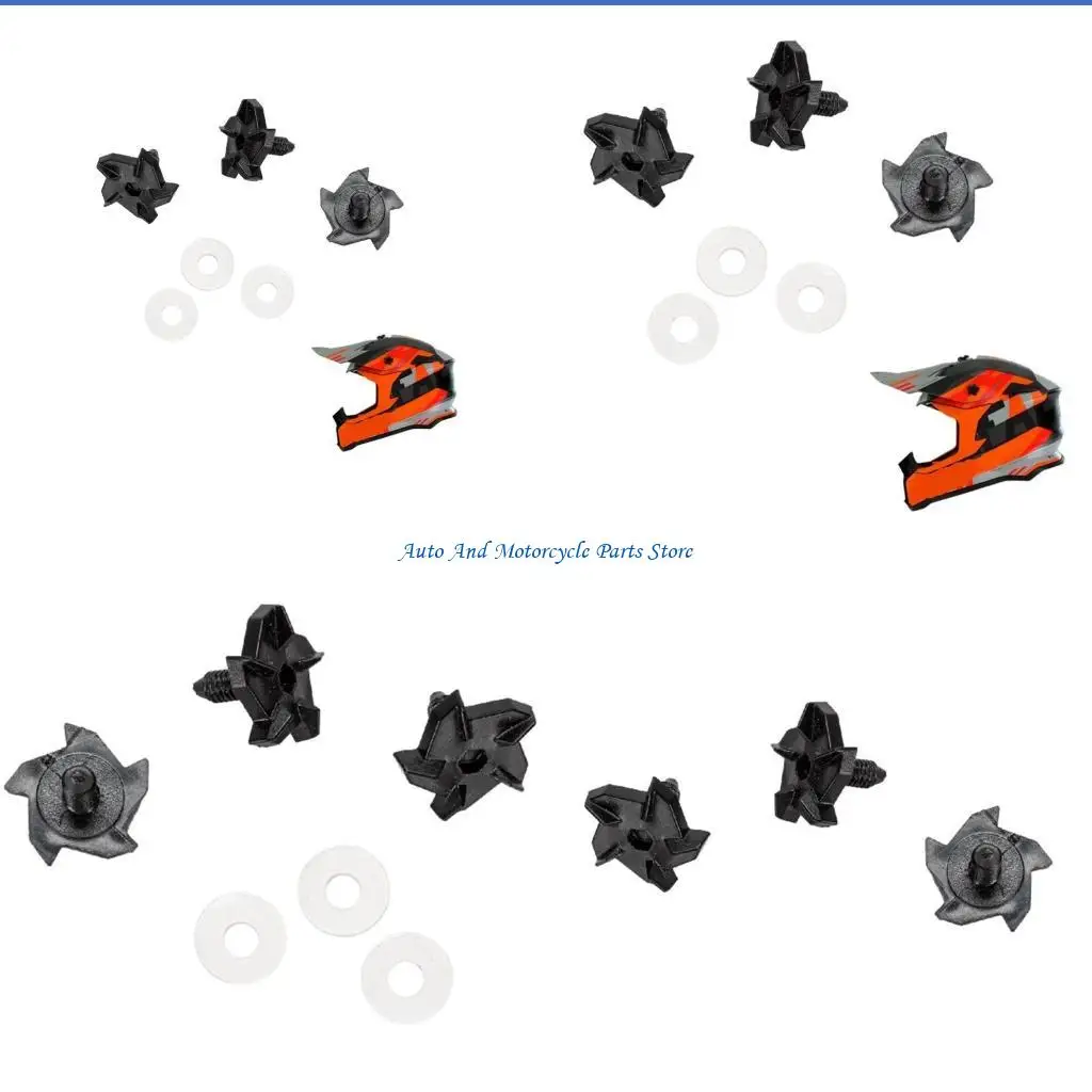 P9FD Upgraded Helmet Fasteners Helmet Screws Mounting Bolt Secure Attachment Easy to Use Motorbike Helmet Screw PC+Metal