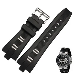 High quality waterproof rubber silicone strap fitting for Bvlgari DIAGONO black convex mouth 26x9mm male