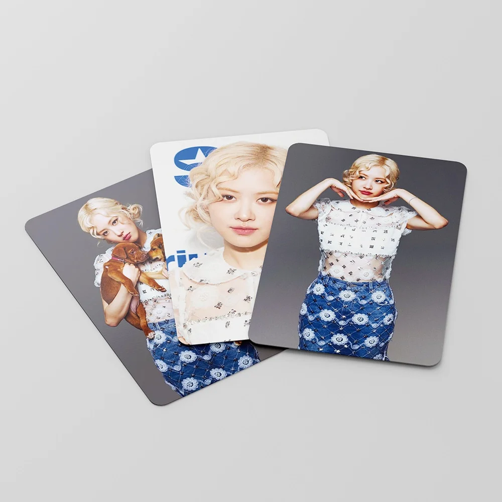 55Pcs KPOP ROSE Photocards Albums APT Lomo Cards Double-Sided Postcard Box Card Fans Collection Gift
