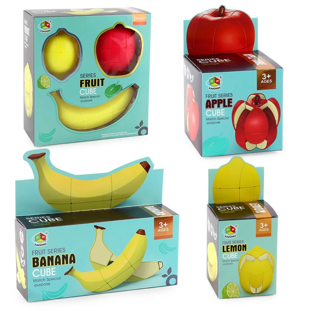Creative Fruit Magic Cube Banana Apple Lemon Orange Pear Peachand Early Education Magic Cubes Magico Cubo Cibo Toy