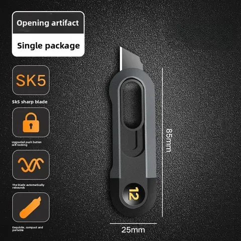 Bilashmart 1/2/3/4 Pcs Retractable Mini Knives for Paper Package Cutting High Carbon Steel Blades Multifunction· Auto Retract Utility Knife