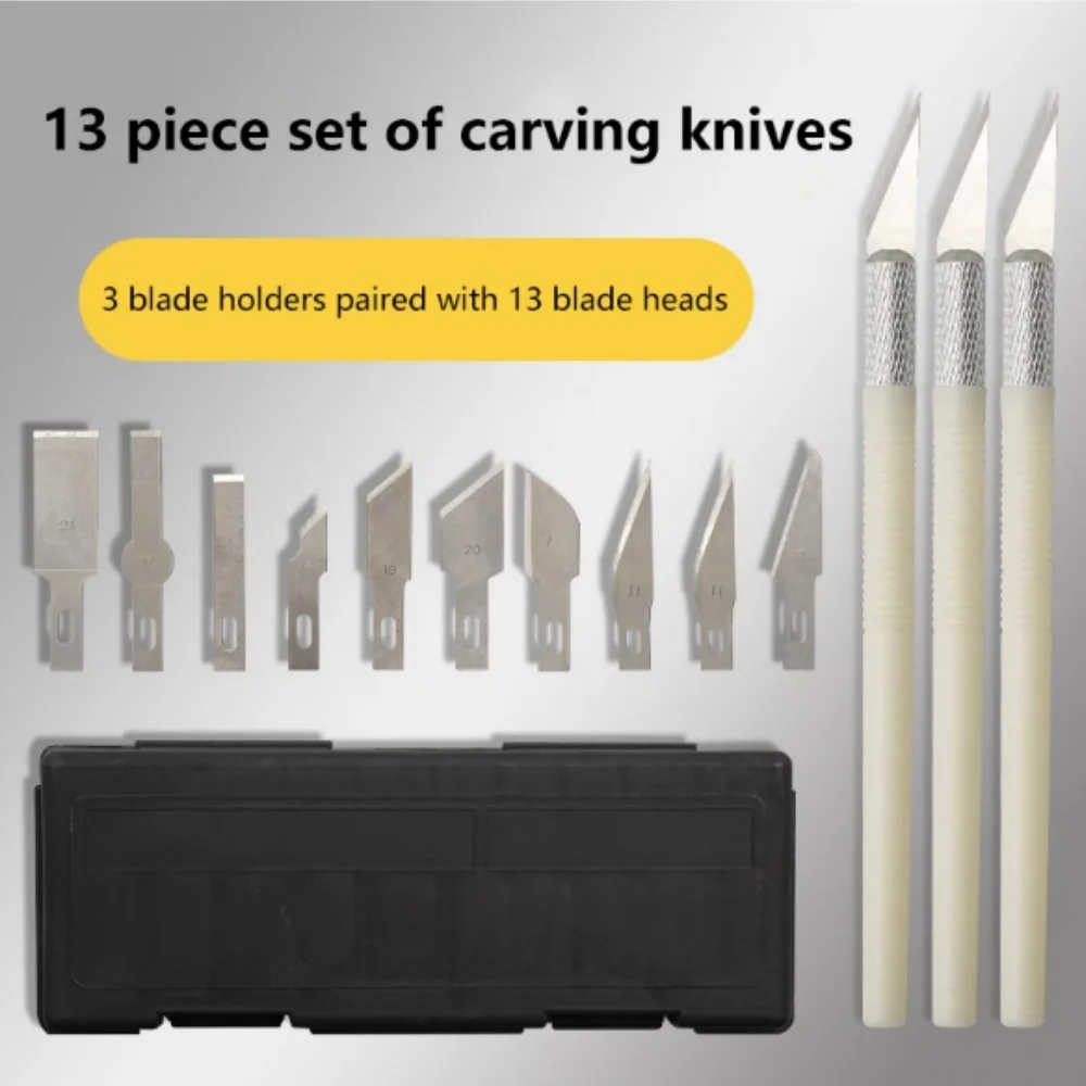 13pcs Carving Knife Tool Set Metal Art Knife Perfect For Paper-cut Handcraft & Model Making